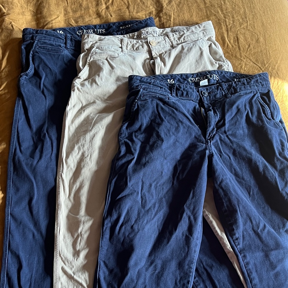 3 pairs Crewcuts school uniform pants